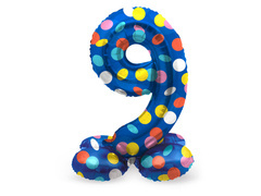 Fólia lufi álló szám 9 Dots - 41 cm - 1 db.