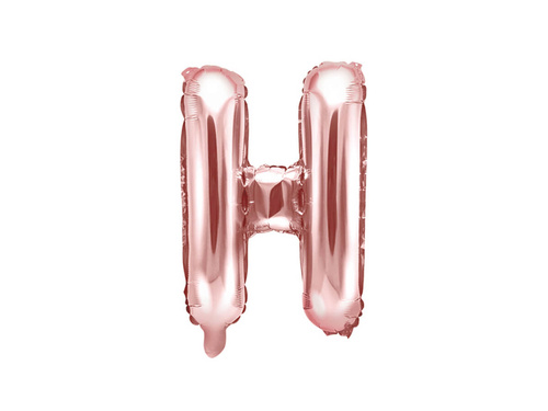 Fólia lufi 'H' betű rózsaszín és arany - 35 cm