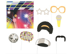 Disco fotó kellék háttérrel - 6 db.