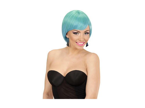 Divat paróka melange zöld-kék