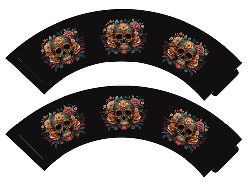 Dia de los muertos cupcake tokok - 6 db.
