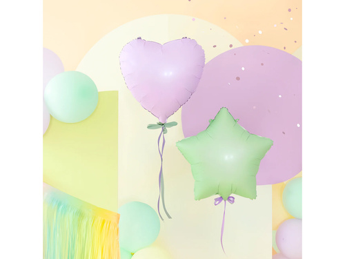 Lila szív fólialufi - 45 cm - 1 db.