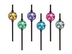 Disco fekete szívószálak - 6 db.