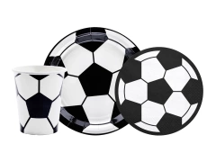 Csészék + tányérok + papírszalvéta szett Football - 44 db.