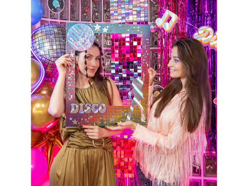 Retro diszkó szelfi keret - 1 db.