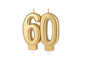 Arany 60. évfordulós gyertya - 7,7 cm - 1 db.