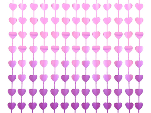 Szívek függönye matt lila - 100 x 200 cm