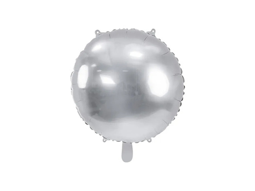Ezüst kerek fólialufi - 35 cm - 1 db.