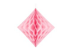 Akasztós dekoráció világos rózsaszín gyémánt - 30 cm - 1 db.