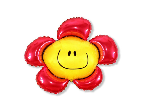 Fólia léggömb Virág piros - 88 x 104 cm