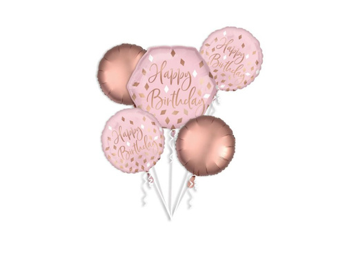 Boldog születésnapot fólia léggömbökből álló csokor