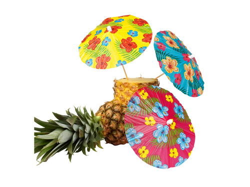 Papír esernyők italokhoz Hibiszkusz - 18 cm - 6 db.