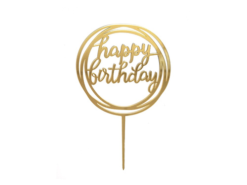 Plexi tortabevonó Boldog születésnapot arany - 1 db.