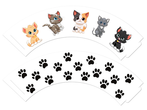 Cupcake liners Macskák - 6 db.