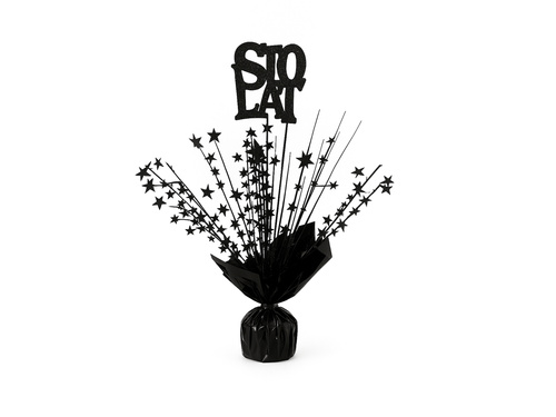 Asztali dekoráció fekete Happy Birthday - 36 cm - 1 db.