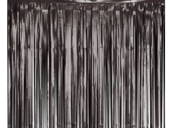 Függöny - ajtófüggöny matt fekete - 100 x 200 cm