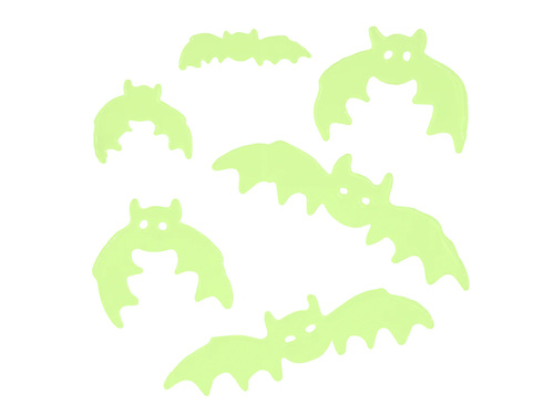 Fluoreszkáló zselés matricák üvegre denevérek - 1 készlet