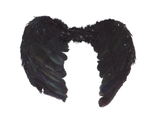 Fekete angyalszárnyak tollakkal - 50 x 40 cm - 1 db.