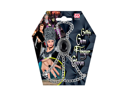 Gótikus lánc karkötő fekete medállal