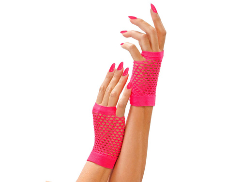 Rózsaszín hálós kesztyű rövid