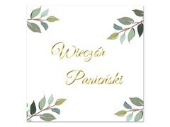 Női esti szalvéta zöld levelekkel - 33 cm - 20 db.