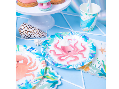 Óceáni születésnapi papírtányérok - 18 cm - 6 db.