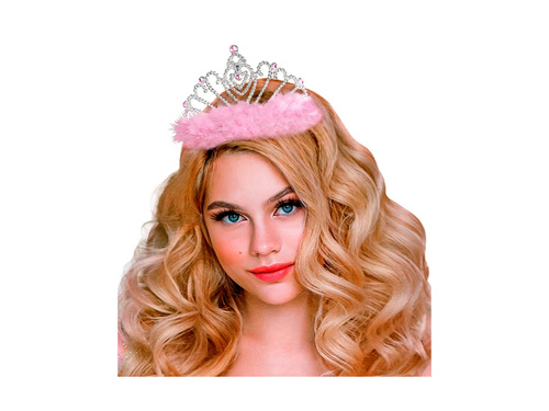 Tiara rózsaszín szőrmével