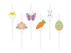 Húsvéti szívószálak - 6 db.