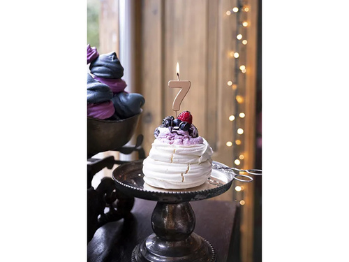 Hetes gyertya rózsaarany - 7 - 1 db.