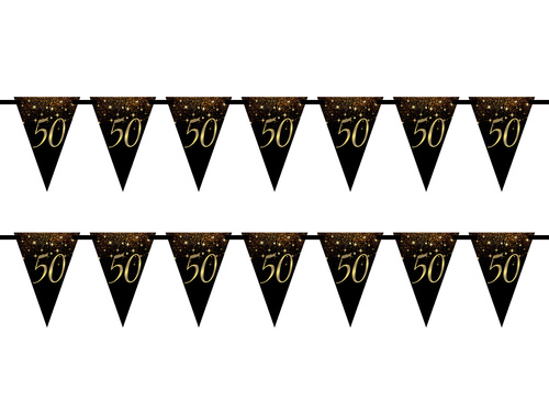 Csillogó zászlós banner 50. születésnapra - 5m