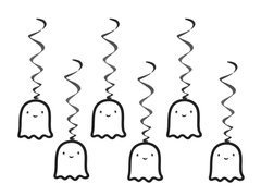 Víg kis szellem függő dekoráció - 6 db.