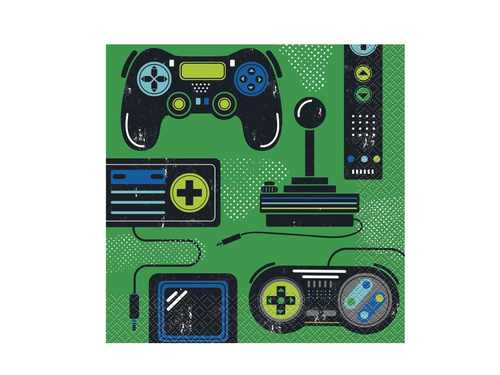 Gamer party szülinapi szalvéták - 33 cm - 16 db.