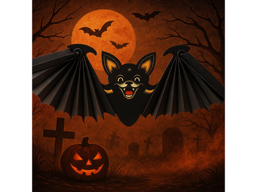 Halloween függő dekoráció denevér - 1 db.