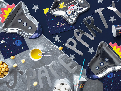 Ezüst csillag születésnapi papírtányér - 23 cm - 6 db.