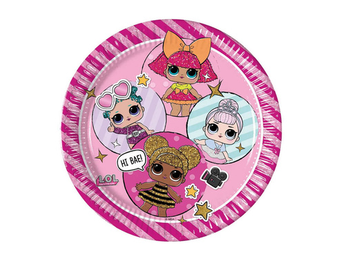 LOL Surprise születésnapi papírtányér - 23 cm - 8 db.