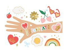 Százszorszép lemosható tetoválás - 14 db.