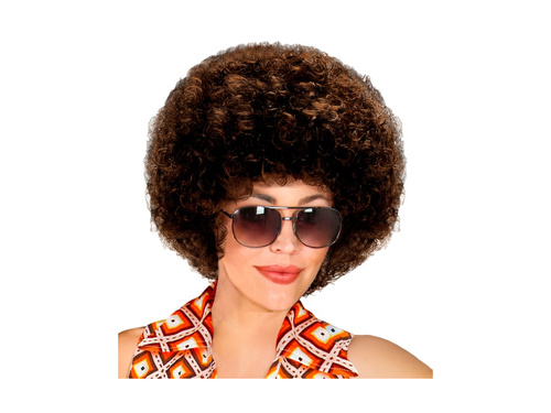 Barna afro diszkó paróka az 1970-es évekből.