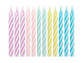 Születésnapi gyertyák pasztell színekben - 6 cm - 24 db.