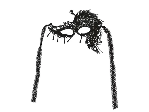 Fekete csipke farsangi maszk - 1 db.