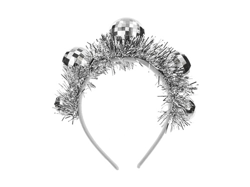 Fejpánt Disco gömbök ezüst - 1 db.