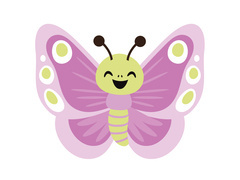 Kétoldalas dekoráció Pillangó rózsaszín - 36 x 29 cm