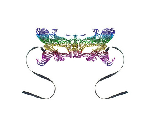 Áttetsző farsangi maszk Rainbow Butterfly - 1 db.