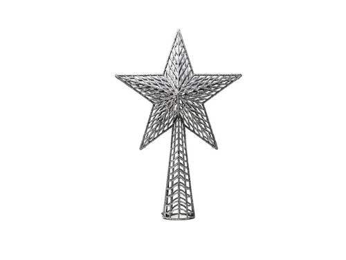 Ezüst karácsonyfa csillag - 37 cm - 1 db.