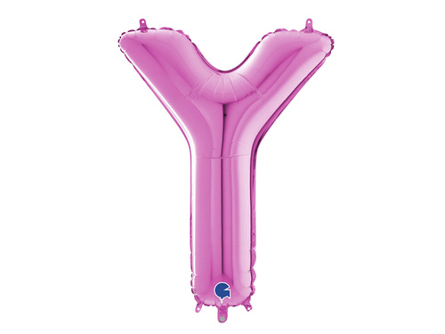 Fukszia Y betűs fólialufi - 66 cm - 1 db.