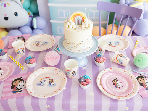 Papírtányérok Gabi macskaház szülinapjára - 18 cm - 6 db.