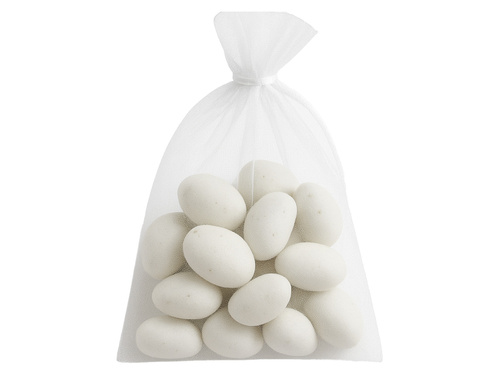 Organza tasakok vendégeknek - fehér, egyszínű - 9 x 12 cm - 10 db.