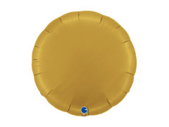 Arany szatén kerek fólialufi - 30" - 1 db.