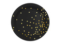 Papírtányérok fekete, arany pöttyökkel - 23 cm - 6 db.