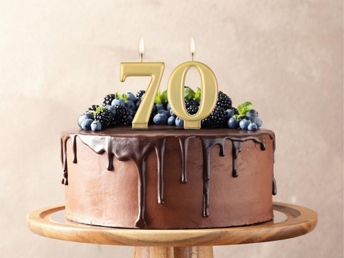 Fémszínű arany számgyertya - 7 - hét - hét