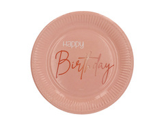 Születésnapi tányérok rózsaszín Happy Birthday - 23 cm - 8 db.